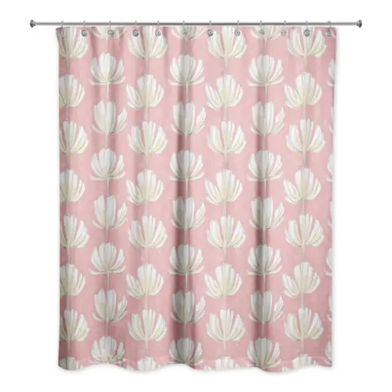 Pink Floral Pattern 71" x 74" Shower Curtain {1}
