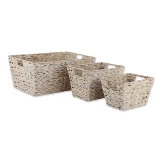 DII&reg; White Wash Hyacinth Basket Set {1}