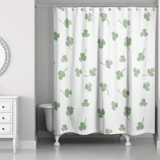 Tiny Shamrock Pattern 71" x 74" Shower Curtain {3}
