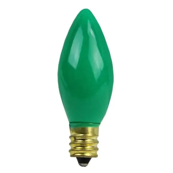 Club Pack of 25 Opaque Green C7 Christmas Replacement Bulbs {1}