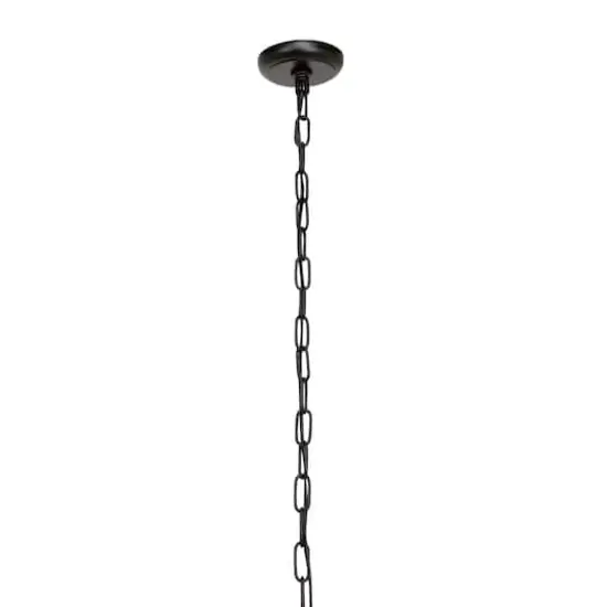 Black Iron Glam Drum Chandelier, 13" x 24" x 24" {8}