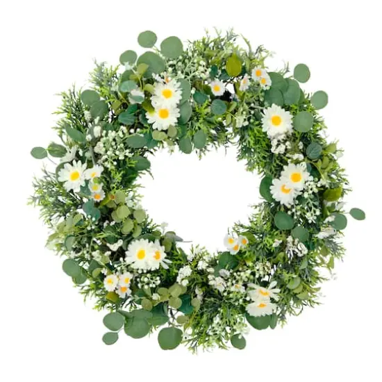 24'' Multicolored Daisy Floral Spring Wreath {1}