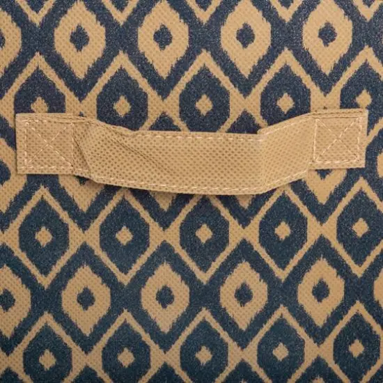 Nautical Blue Nonwoven Ikat Polyester Square Cube Set {5}