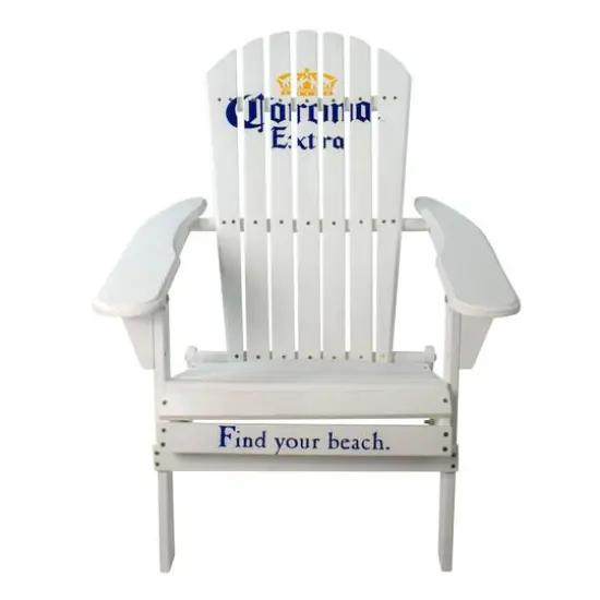 36" White Corona Classic Folding Wooden Adirondack Chair {1}