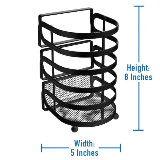 Kitchen Details Matte Black Industrial Collection Cooking Utensil Basket {5}