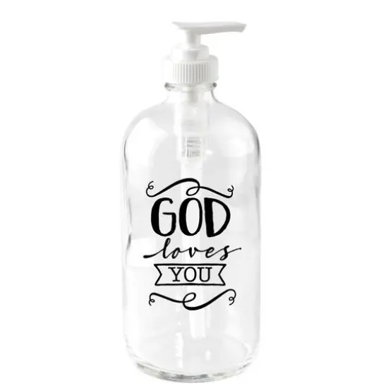 God Loves You Glass Soap Dispenser {1}