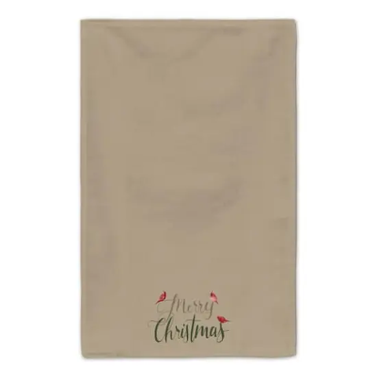 Brown Merry Christmas Cardinal Tea Towel Set {5}