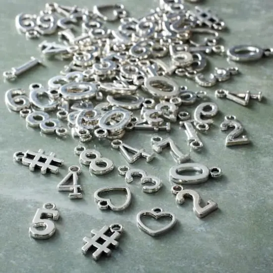 Silver Metal Number Beads by Bead Landing&trade; {3}
