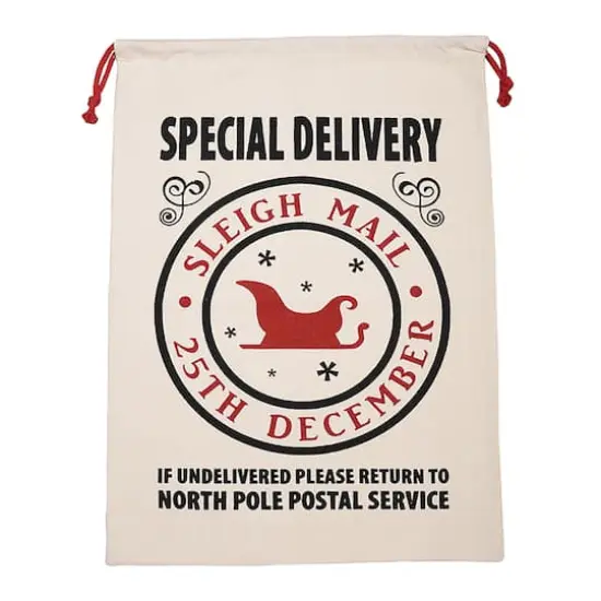 Personality Case&trade; 19" x 26" Sleigh Mail Cotton Christmas Drawstring Bag {1}