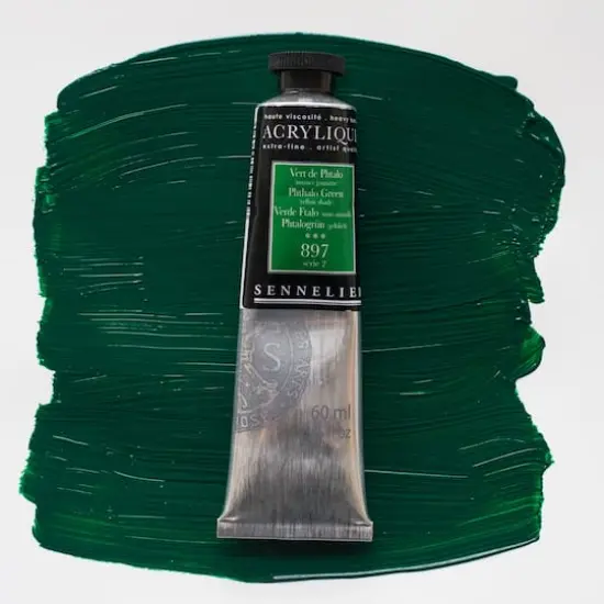 Sennelier Extra Fine Artists' Acrylic Paint, 60mL 897 Phthalo Green (Yellow Shade) {4}
