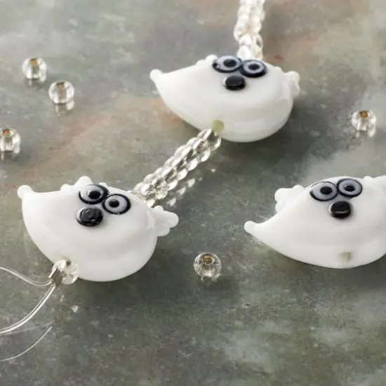 White Ghost Lampwork Glass Bead Mix by Bead Landing&trade; {3}
