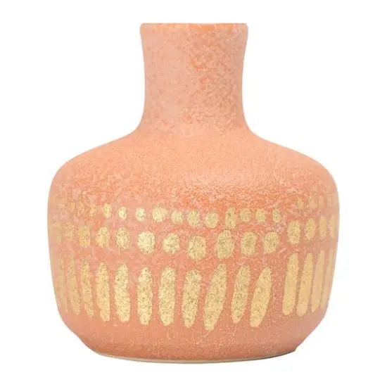 Hello Honey&reg; Stoneware Vases with Gold Pattern Set Terracotta {1}