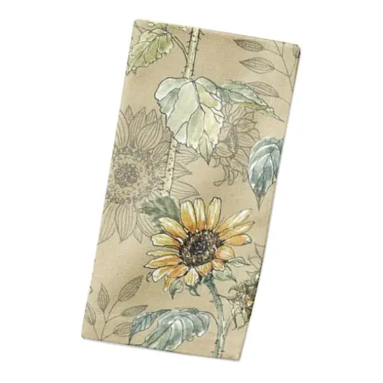 Sunflower Pattern Cotton Twill Napkin Yellow {3}