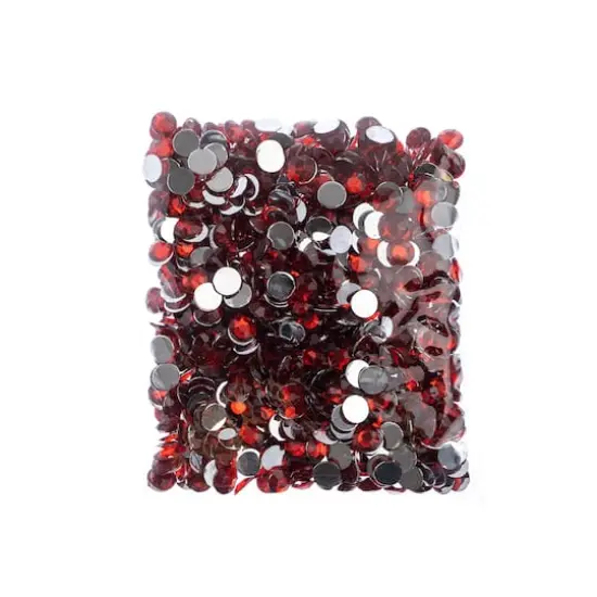 John Bead 8mm Acrylic Round Flat Back Rhinestones, 1,000ct. Red {4}