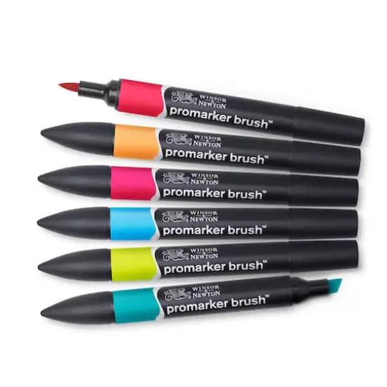 Winsor & Newton&reg; 6 Mid Promarker Brush&trade; Set {4}