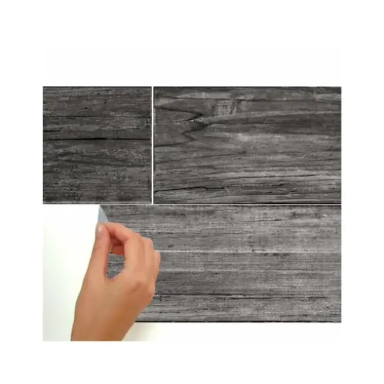 RoomMates Distressed Barn Wood Plank Black Peel & Stick Giant Wall Decals {5}