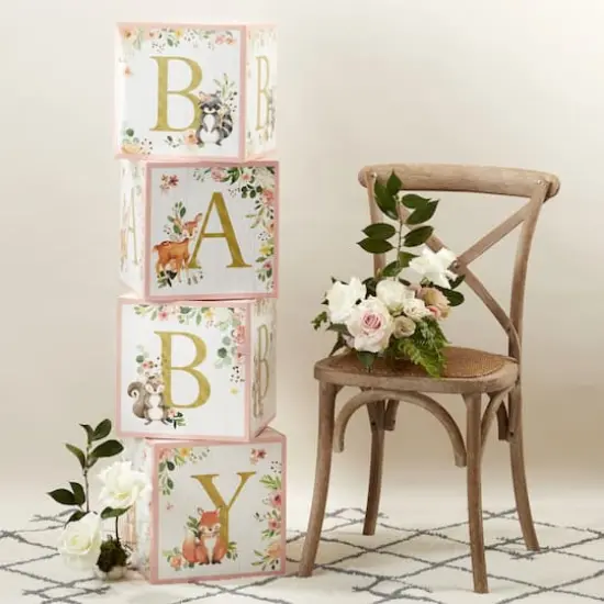 Kate Aspen Pink Woodland Baby Block Box Set, 4ct. {3}