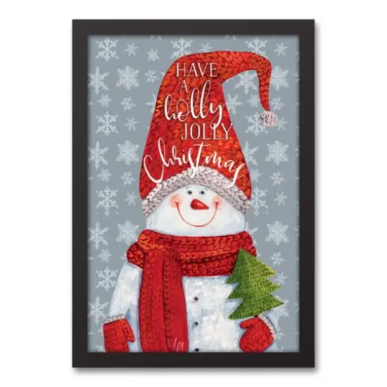 Have a Holly Jolly Christmas Black Framed Wall Art {1}