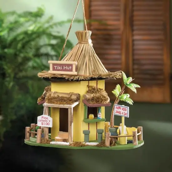 10'' Tropical Tiki Hut Birdhouse  {4}