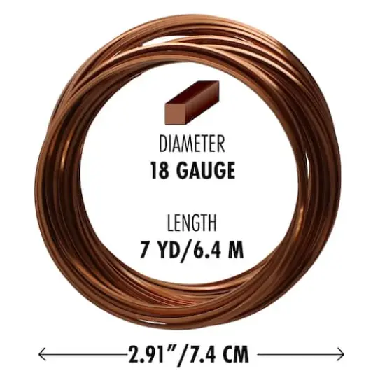 The Beadsmith&reg; Wire Elements&trade; 18 Gauge Tarnish Resistant Square Soft Temper Wire, 7yd. Antique Copper {6}