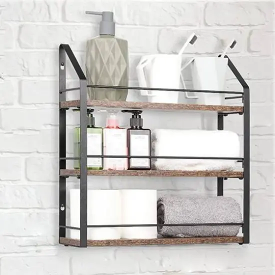 NEX&trade; 17" Brown Wall-Mounted 3-Tier Spice Rack Organizer {6}