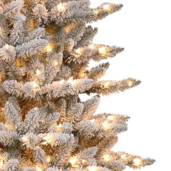 3ft. Pre-Lit Flocked Fraser Fir Artificial Christmas Tree, Clear Lights {4}