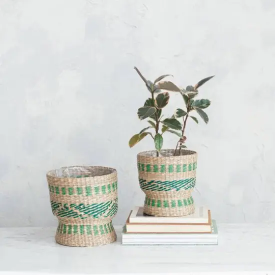Hello Honey&reg; Green & Natural Verdant Seagrass Basket Set  {3}