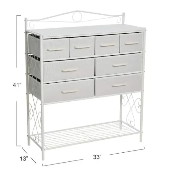Household Essentials Victoria 8-Drawer Dresser with Shelf White {4}