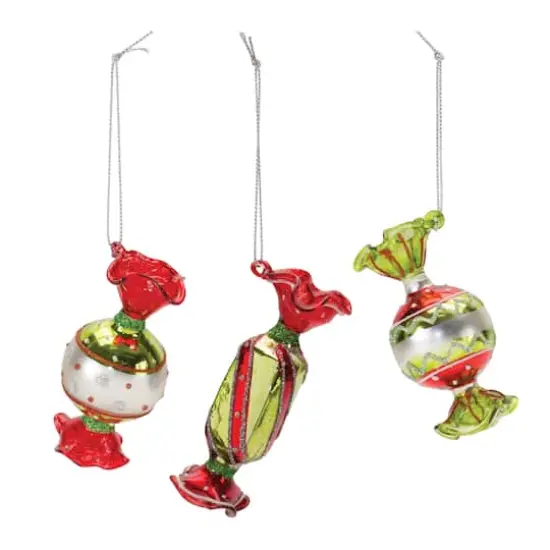 12ct. Glass Wrapped Candy Ornaments {1}