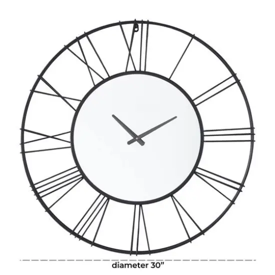 30" Glam Wall Clock Black {6}