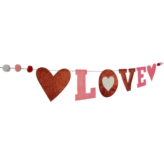 5ft. Valentine's Day Glitter "Love" Wall Banner {5}