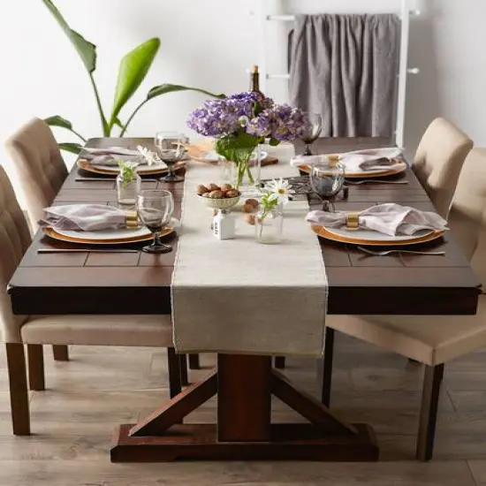 DII&reg; 72" Chambray Ribbed Cotton Table Runner Stone {7}