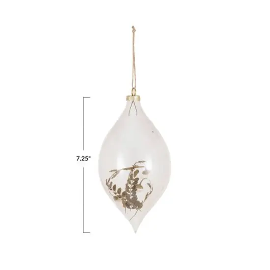Hello Honey&reg; 7.5" Clear Glass Finial Ornament with Dried Botanicals {4}