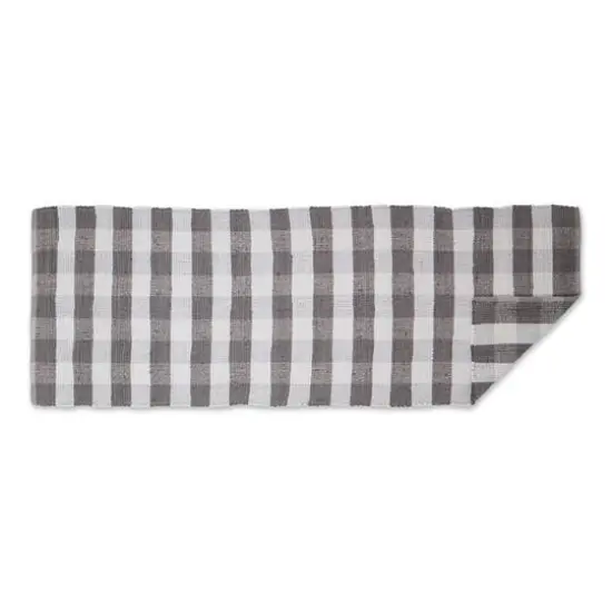 DII&reg; Buffalo Check Rag Rug, 2.25ft. x 6ft. Gray {6}