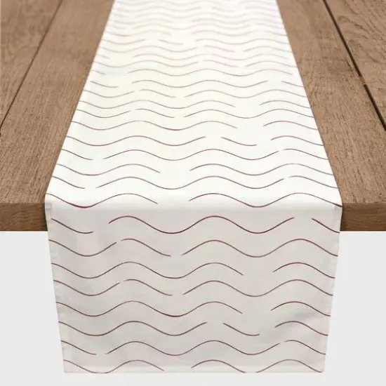 Simple Waves Indoor/Outdoor Table Runner Red {3}