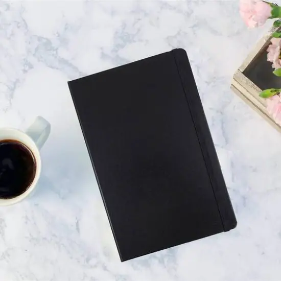 JAM Paper Large Hardcover Notebook with Elastic Band Black {7}