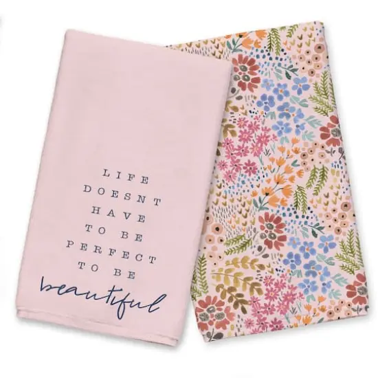 Life is Beautiful Tea Towel Set Pink {1}