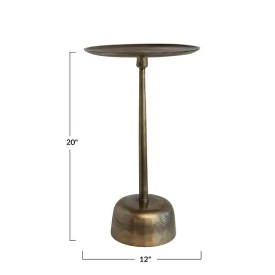 Hello Honey&reg; 20" Antique Brass Vintage Aluminum Side Table {1}