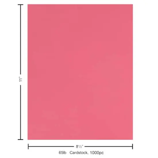 PA Paper® 8.5" x 11" 65lb. Smooth Cardstock, 1,000 Sheets Rose {5}