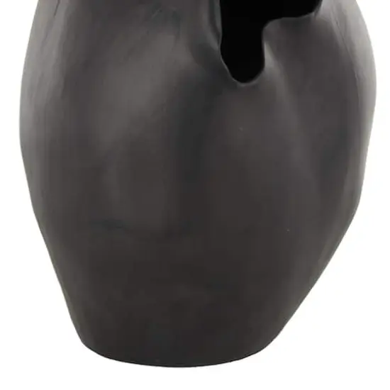16" Black Abstract Wavy Ceramic Vase {5}