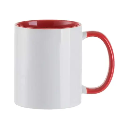 Craft Express 6ct. 11oz. Sublimation Red Handle Mugs {4}