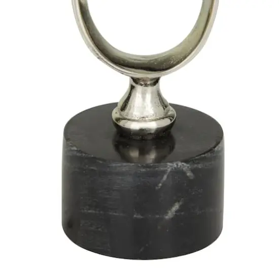 Silver Aluminum Modern Candle Holder Set, 15'' & 19'' {5}