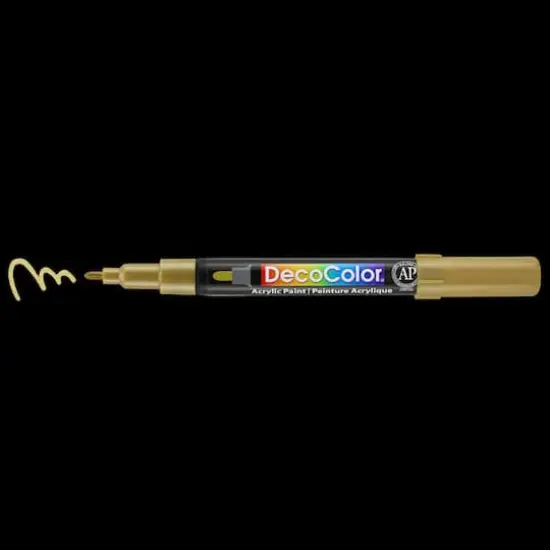 DecoColor&reg; Fine Tip Acrylic Paint Marker Gold {4}