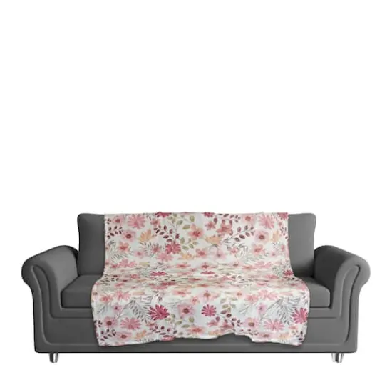 Mother's Day Florals Coral Fleece Blanket Pink {4}