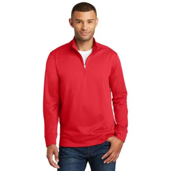 Port & Company® Performance Fleece 1/4-Zip Pullover Sweatshirt Red {3}