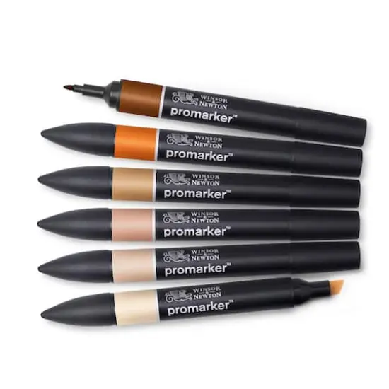 Winsor & Newton&reg; ProMarker&trade; 6 Marker Set, Skin Tones 2 {4}