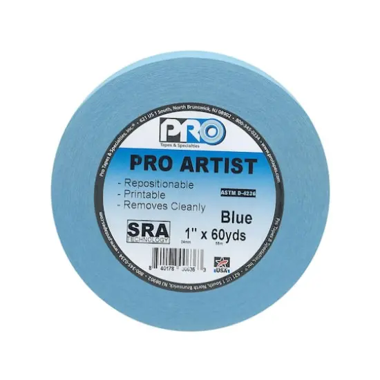 Pro Tape Pro Artist Tape, 1" x 60yd. Blue {1}