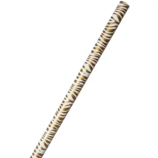 JAM Paper Safari Gold & White Zebra Gift Wrap, 2ct. {3}