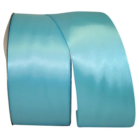 JAM Paper 2.5'' x 50yd. Double Face Satin Ribbon Turquoise {1}