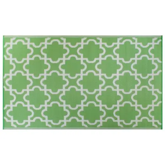 DII&reg; Bright Green Lattice Outdoor Rug, 4ft. x 6ft. {3}